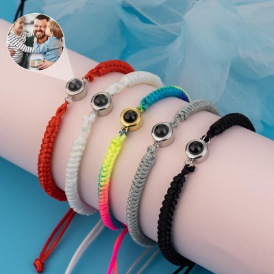 Personalised Photo Projection Charm Bracelet Father's Day