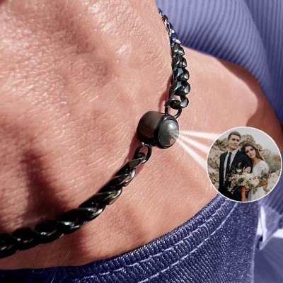 Personalised Photo Projection Bracelet For Couple Valentine's Day