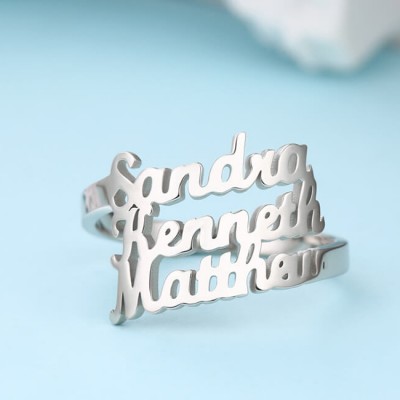 S925 Silver Personalised Name Ring For Her