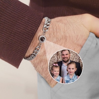 Personalised Photo Projection Bracelet Dad Gift Ideas For Father's Day