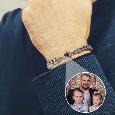 Personalised Photo Projection Bracelet Dad Gift Ideas For Father's Day