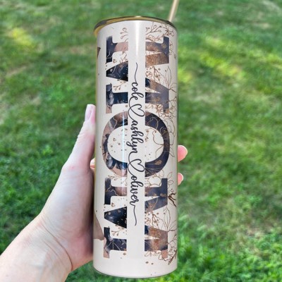 Personalised Mum Tumbler With Kids Name For Mother's Day