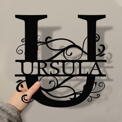 Personalised Family Name Metal Sign Monogram Home Wall Decor
