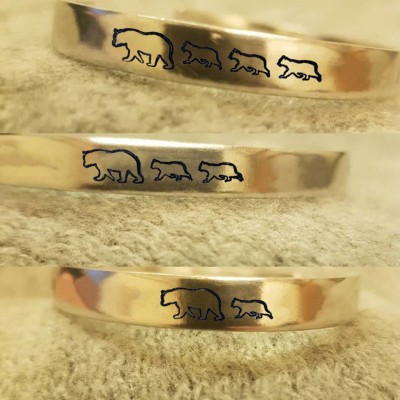 Personalised Mama Bear Bracelet Cuff For Mum Grandma