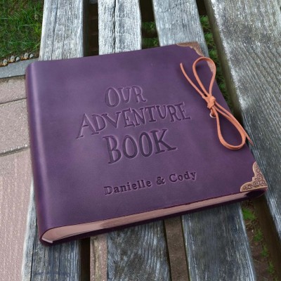 Our Adventure Book Personalised Leather Photo Album For Valentine's Day Anniversary Gift Ideas