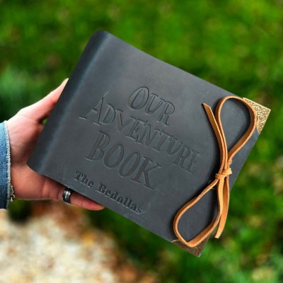 Our Adventure Book Personalised Leather Photo Album For Valentine's Day Anniversary Gift Ideas
