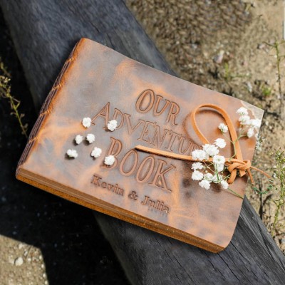Our Adventure Book Personalised Leather Photo Album For Valentine's Day Anniversary Gift Ideas