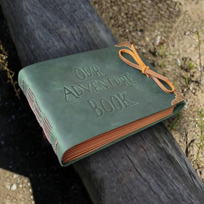 Our Adventure Book Personalised Leather Photo Album For Valentine's Day Anniversary Gift Ideas