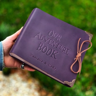Our Adventure Book Personalised Leather Photo Album For Valentine's Day Anniversary Gift Ideas
