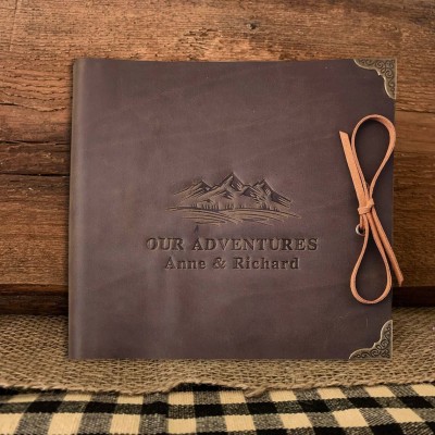 Our Adventure Book Personalised Leather Travel Photo Album For Valentine's Day Anniversary Gift Ideas