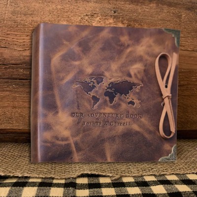 Our Adventure Book Personalised Leather Travel Photo Album For Valentine's Day Anniversary Gift Ideas