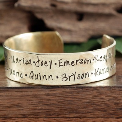 Personalised Mum Grandma Cuff Kids Name Bracelet Christmas Gift