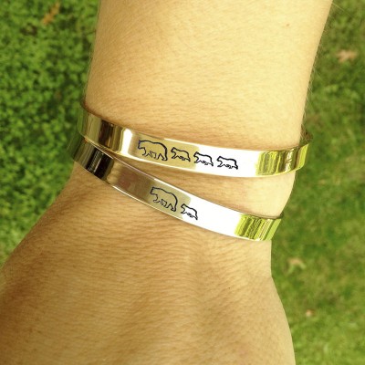 Personalised Mama Bear Bracelet Cuff For Mum Grandma