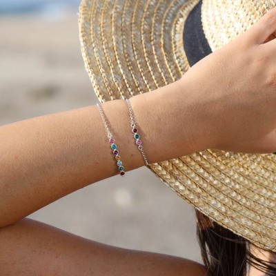 Personalised Family Birthstone Bracelets With 1-10 Birthstones