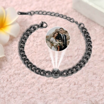 Personalized Photo Projection Bracelet Dad Gift