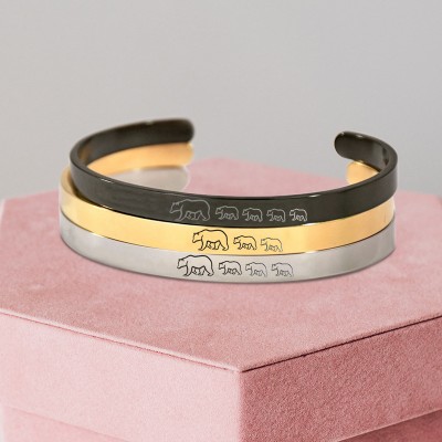 Personalised Mama Bear Bracelet Cuff For Mum Grandma
