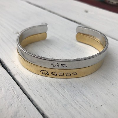 Personalised Mama Bear Bracelet Cuff For Mum Grandma
