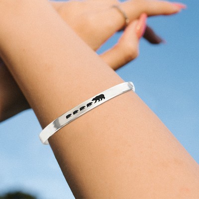 Personalised Mama Bear Bracelet Cuff For Mum Grandma