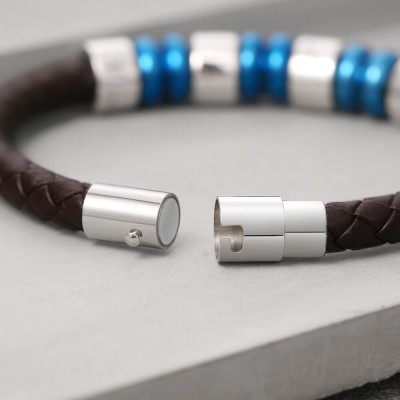 Personalised Braided 1-10 Beads Engraved Name Bracelet