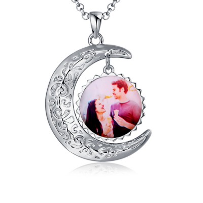 Personalised Photo Necklace Sun & Moon