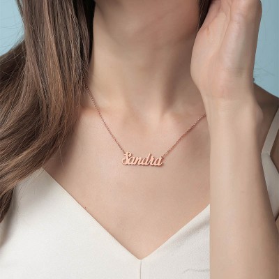 18K Rose Gold Plating Personalized Customized " Carrie" Style Name Necklace