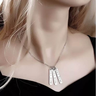 Personalised Bar Necklace Customized Name Engraving Gold Necklace Gifts