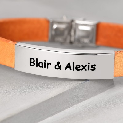 Mens Personalized Engraved Name Bracelet