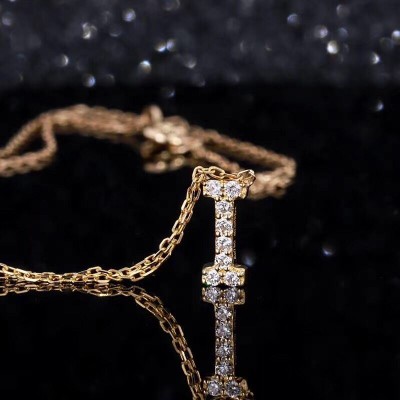S925 Silver Personalised Sparkle Initial Letter Name Necklace