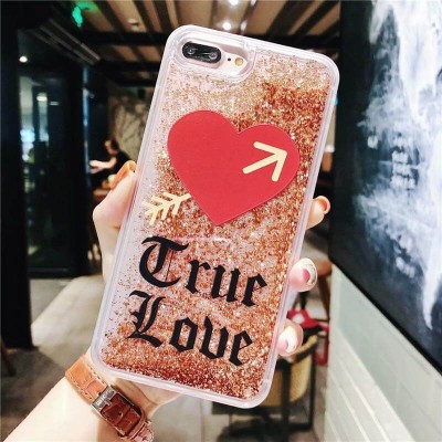 iPhone Xs Quicksand Heart With Love Phone Case