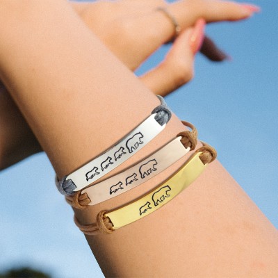 Personalised Mama Bear Bracelet Cuff For Mum Grandma