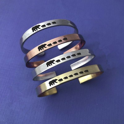 Personalised Mama Bear Bracelet Cuff For Mum Grandma