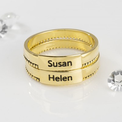 Personalised Name Stackable Rings