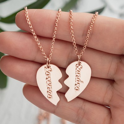 18K Rose Gold Plating Personalised Couple Name Necklace Valentine's Day Gift