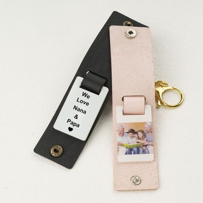 Personalised Pink Photo Keychain For Grandma