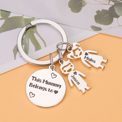 Personalised 1-10 Kids Charms Engraving Name Keychains Gift