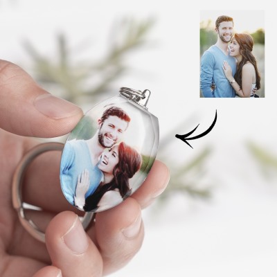 Custom Crystal Photo Keychain Personalized Baby Kids Gift