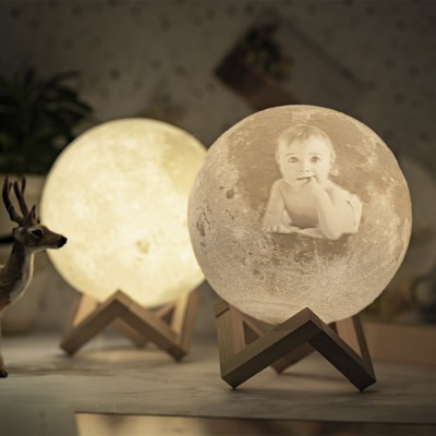 Personalised Moon Lamp 3D Photo Moonlight Touch Home Decor