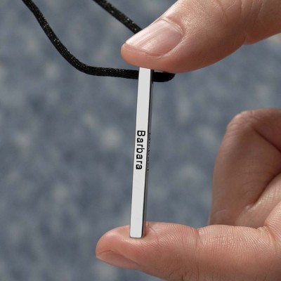 Personalised Engraved 3D Bar Name Necklaces For Men Gifts