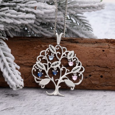 Personalised Family Tree Necklaces For Mother's Day Christmas Gift Ideas