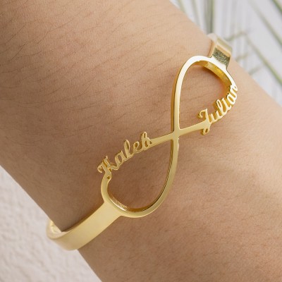 Personalized Infinity Name Bracelet Bangle With 1-6 Names