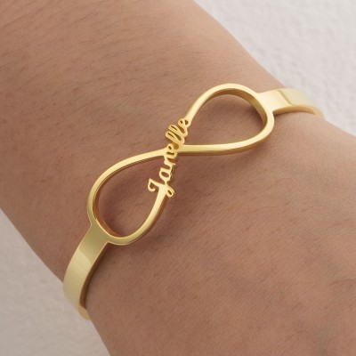 Personalised Infinity Name Bracelet Bangle With 1-6 Names