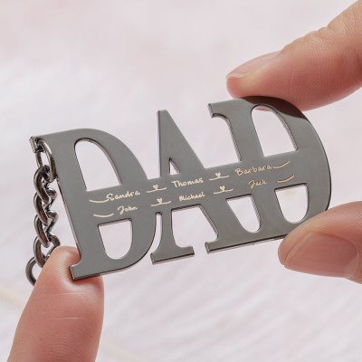 Father’s Day Gift Personalized Dad Puzzle Name Engraving Keychain