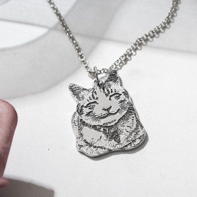 Personalised Pet Photo Engraved Necklace