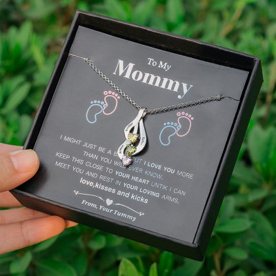 Personalized Family Name Heart Necklace To My Mom Gift