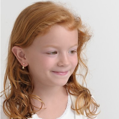 Personalised Little Girls Pearl Initial Letter Charms Earrings