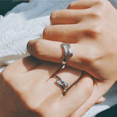 S925 Sterling Silver Personalised Couple Hug Name Ring-I Will Give You A Hug Love