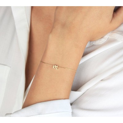 S925 Silver Personalised Initial Letter Name Bracelet