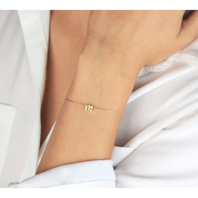 S925 Silver Personalized Initial Letter Name Bracelet