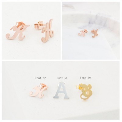 S925 Silver Personalised Initial Letter Name Earrings