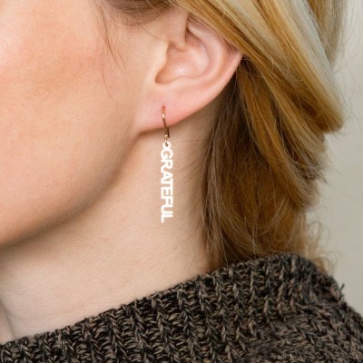 Rose Gold Personalised Chain Name Earrings
